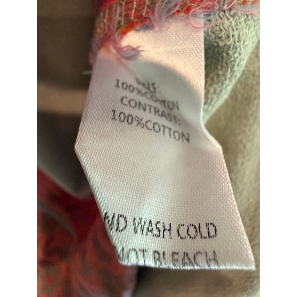 Easel Oversized Flower Patchwork Mock Neck Terry … - image 6